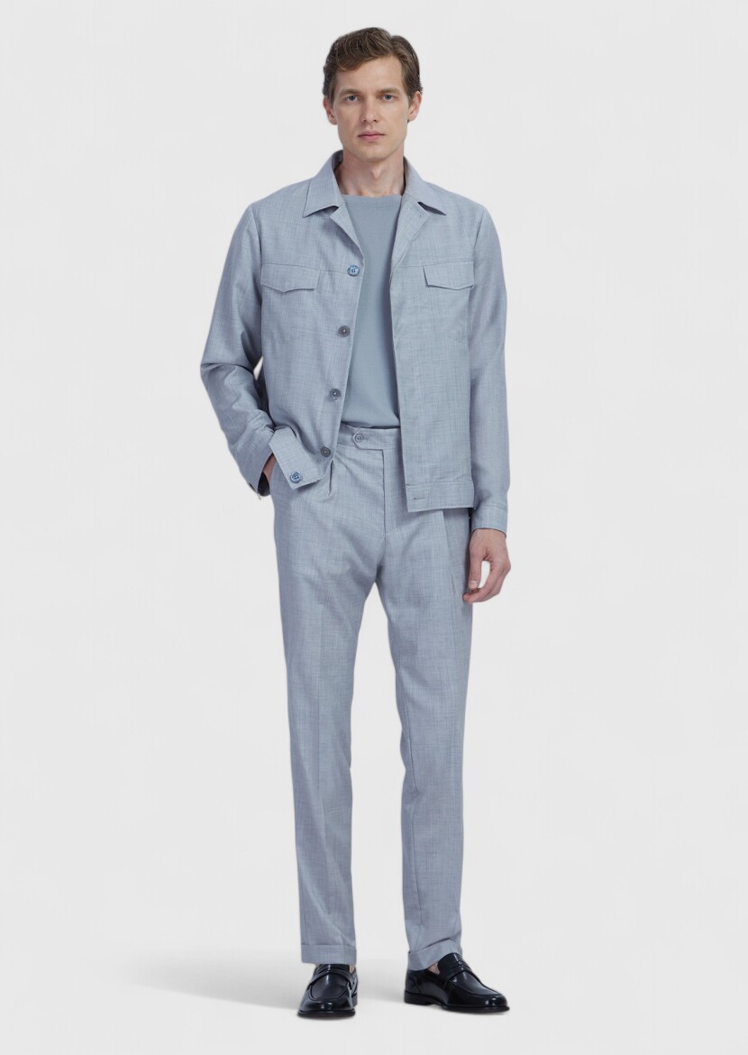 Light Grey Shirt Jacket - RAMSEY