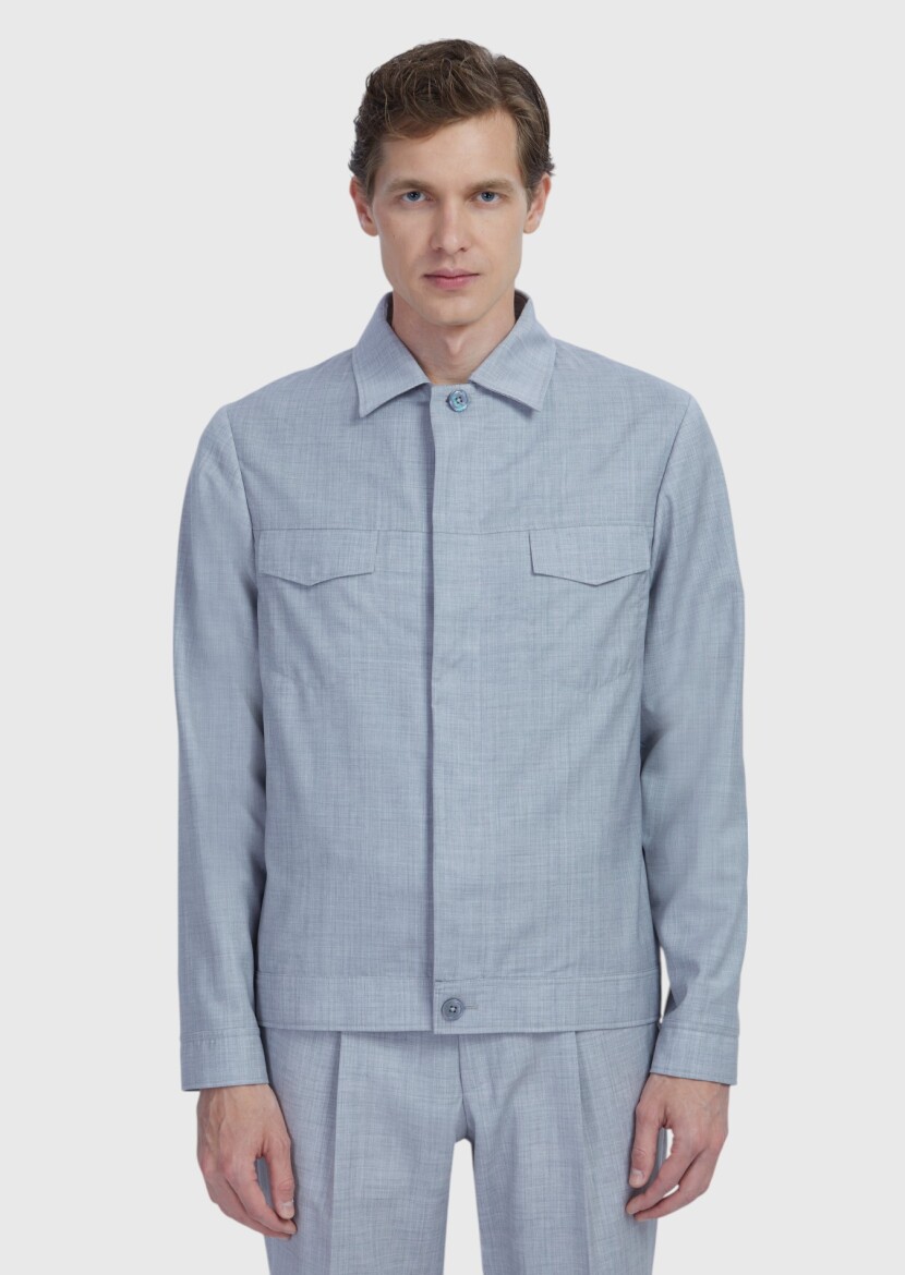 Light Grey Shirt Jacket - 3