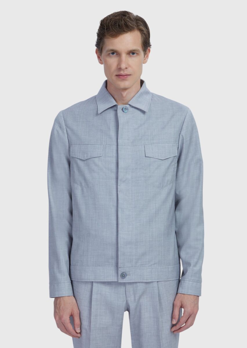 Light Grey Shirt Jacket - 3