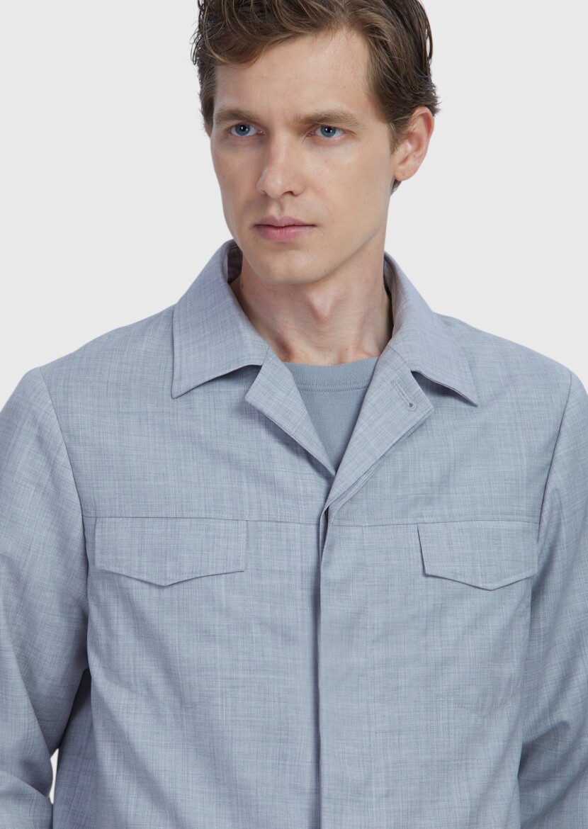 Light Grey Shirt Jacket - 5