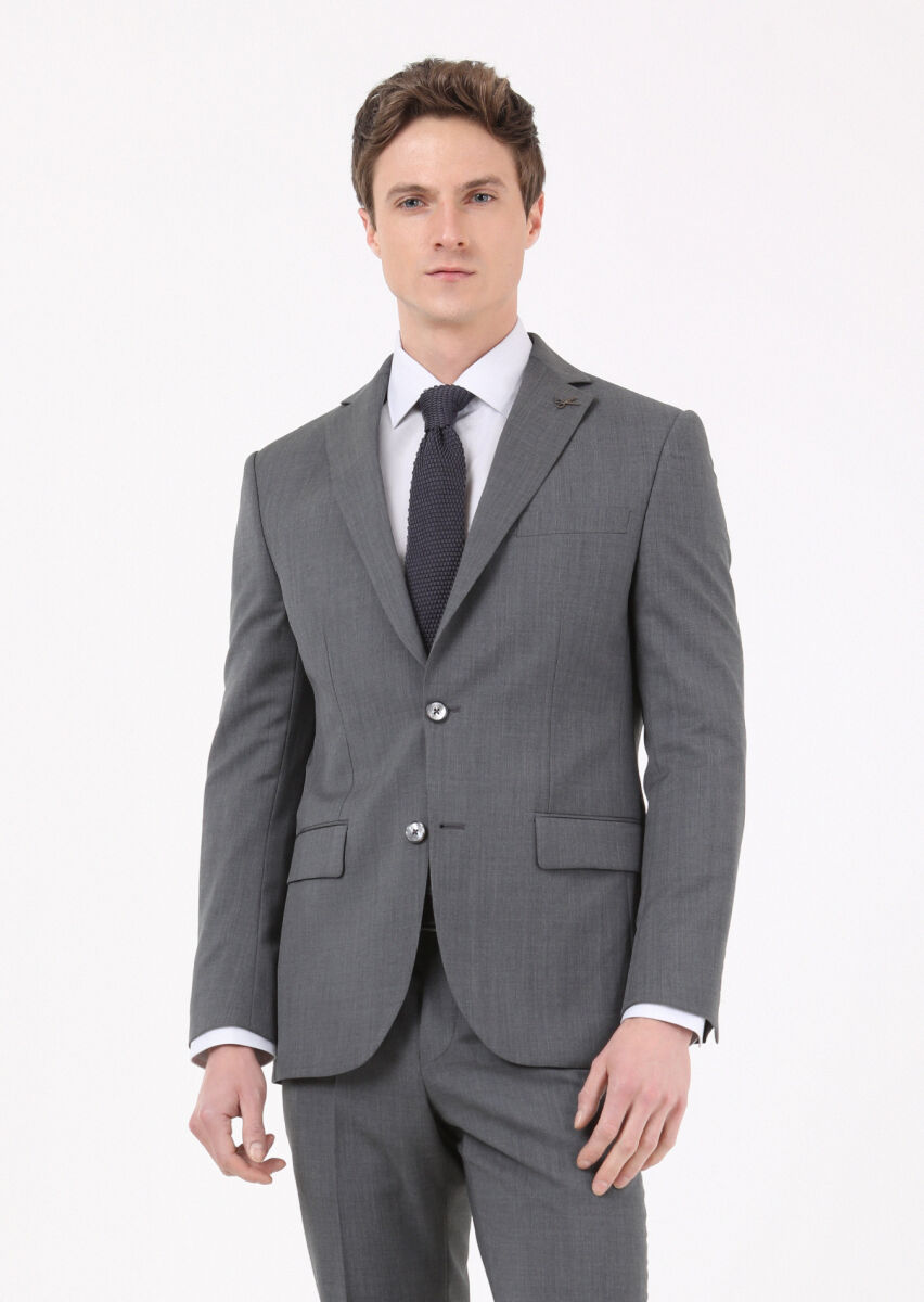 Light Grey Striped Regular Fit Long Weaving Classical 100% Cotton Shirt - 3