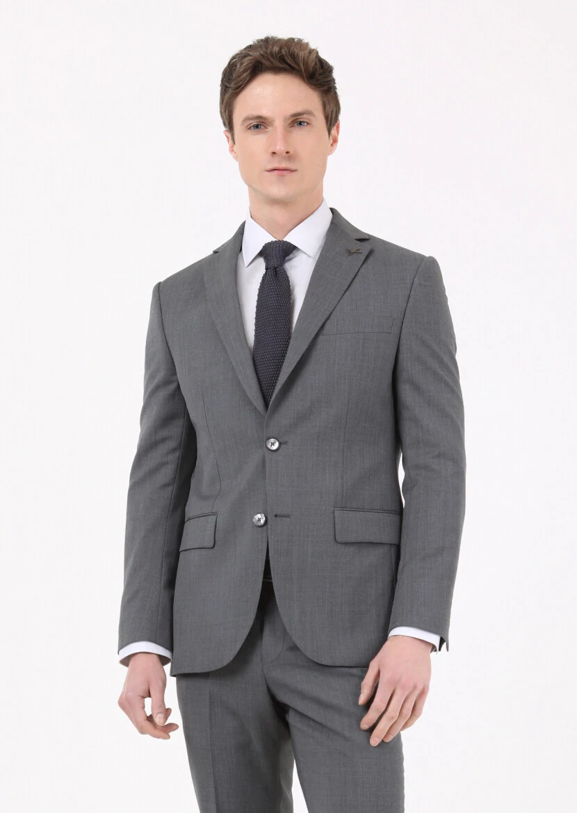 Light Grey Striped Regular Fit Weaving Classical 100% Cotton Shirt - 4