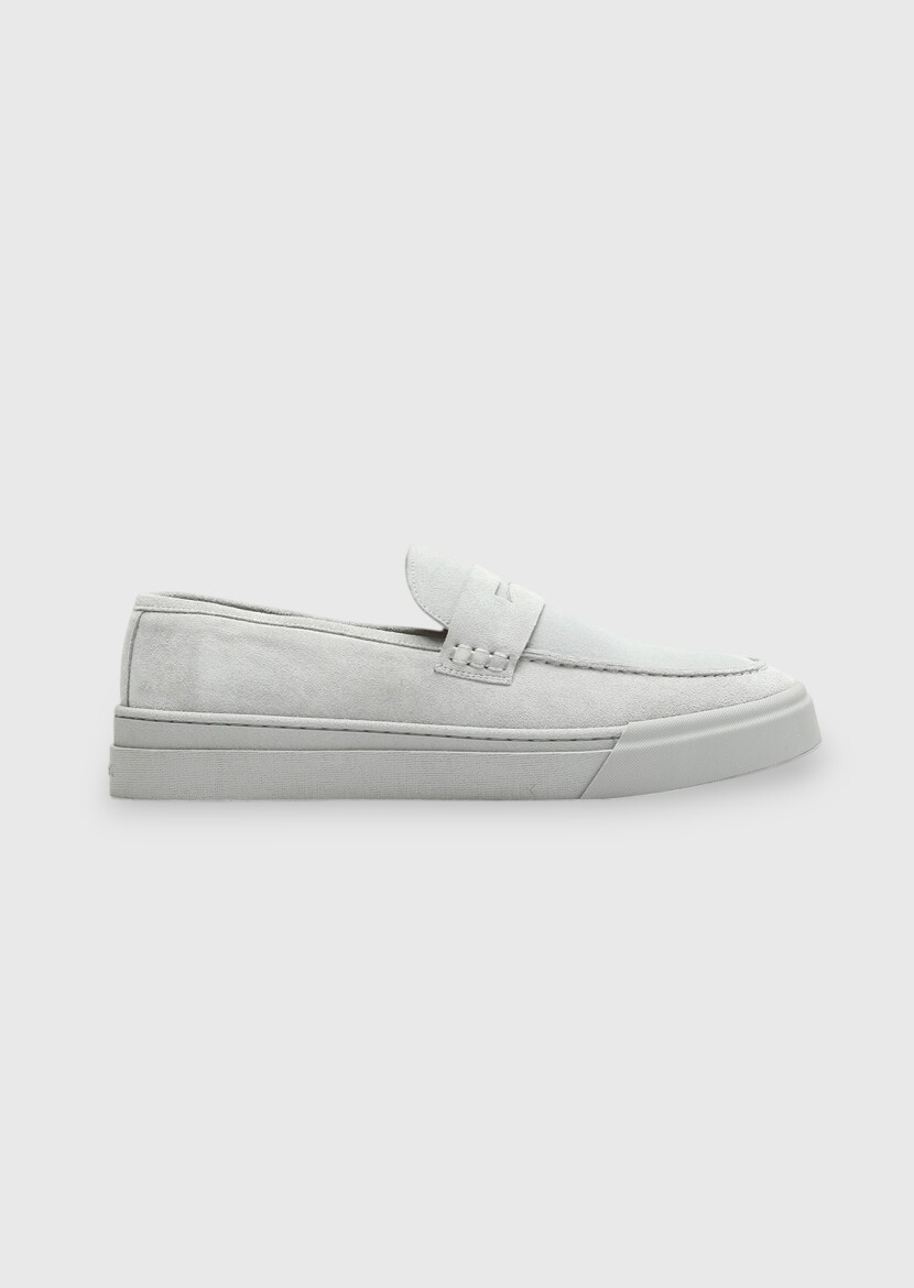 Light Grey Suede Casual Loafer 