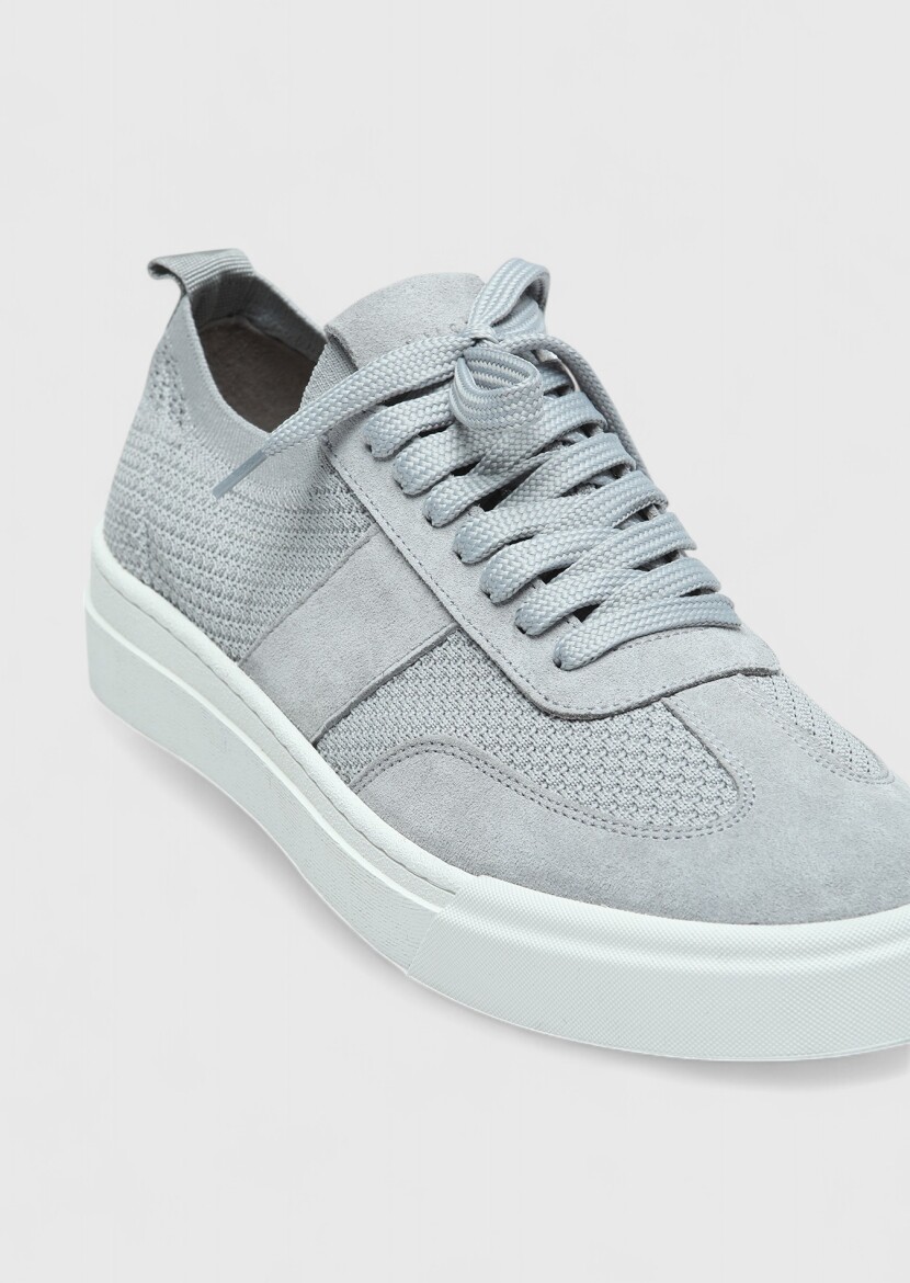 Light Grey Suede Sneaker - RAMSEY