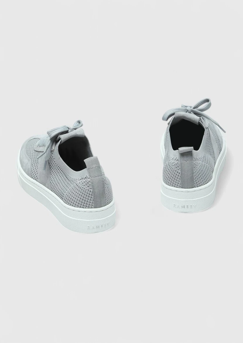 Light Grey Suede Sneaker - 5