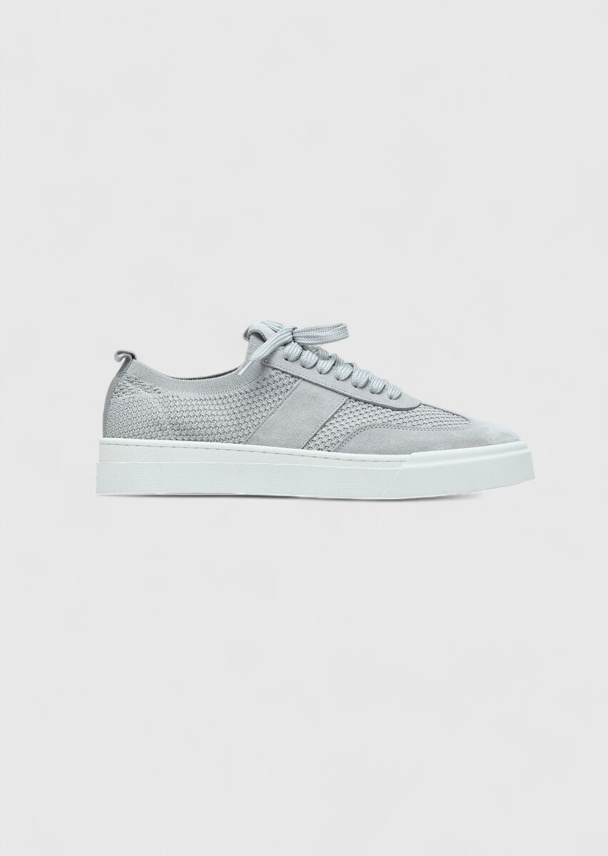 Light Grey Suede Sneaker - 1