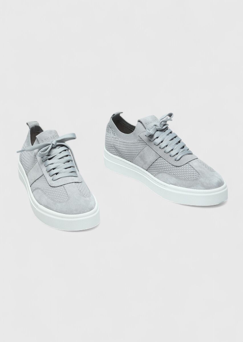 Light Grey Suede Sneaker - 3