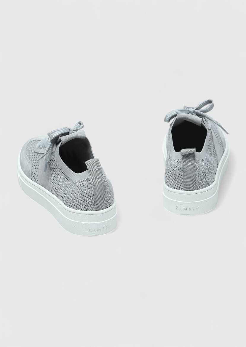 Light Grey Suede Sneaker - 5