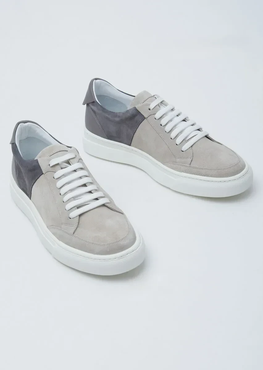Light Grey Suede Sport Sneaker - 3