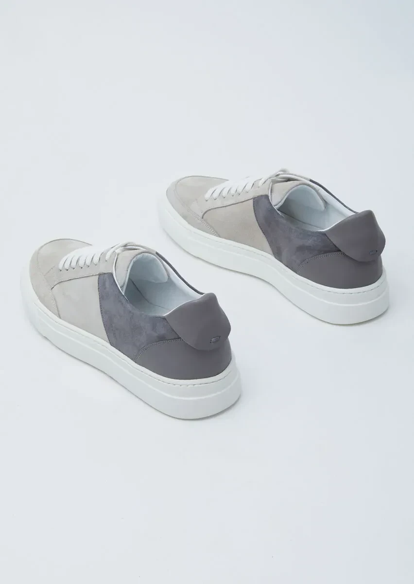 Light Grey Suede Sport Sneaker - 5