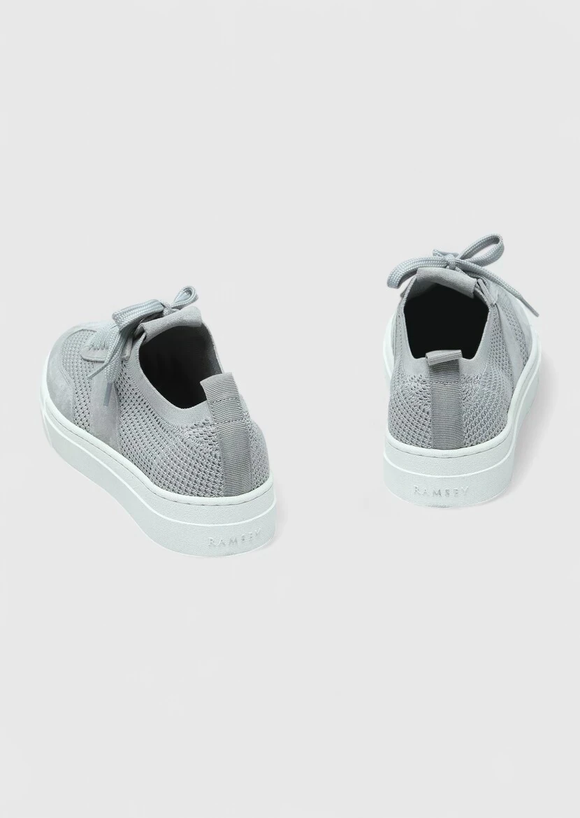 Light Grey Suede Sport Sneaker - 5