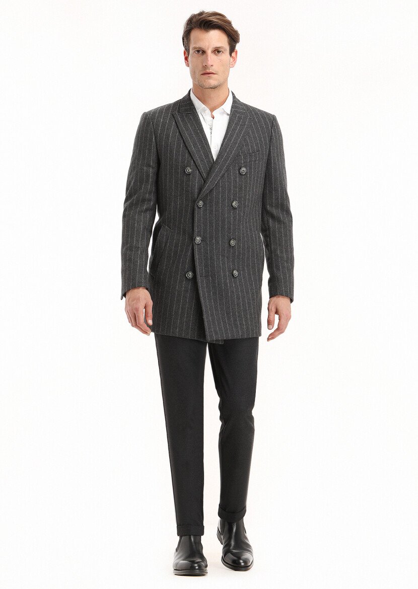 Light Grey Weaving Coat - 1