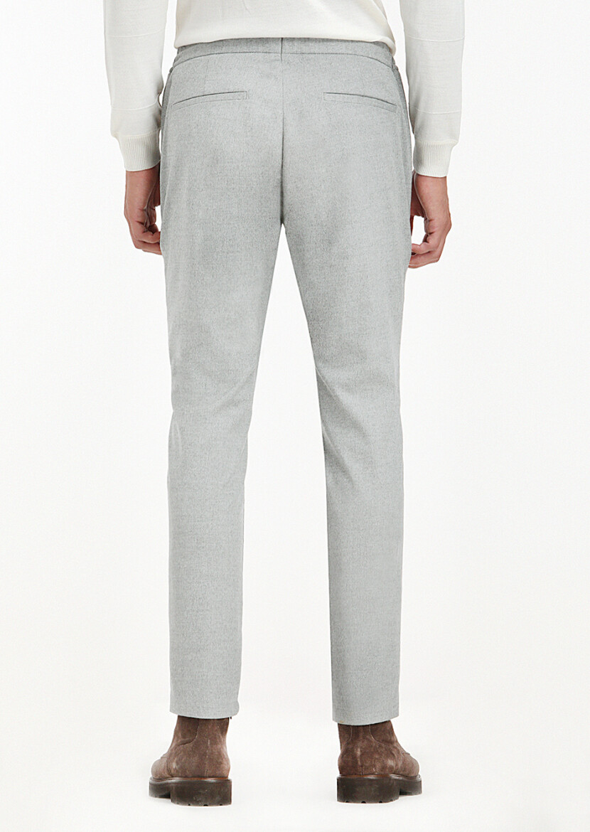 Light Grey Weaving Jogging Fit Casual Trousers - 8