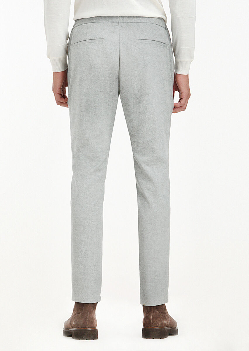 Light Grey Weaving Jogging Fit Casual Trousers - 8