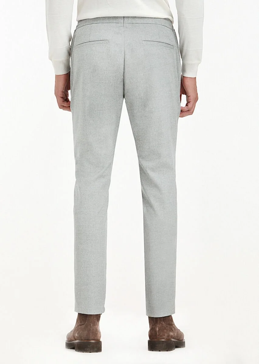 Light Grey Weaving Jogging Fit Casual Trousers - 8