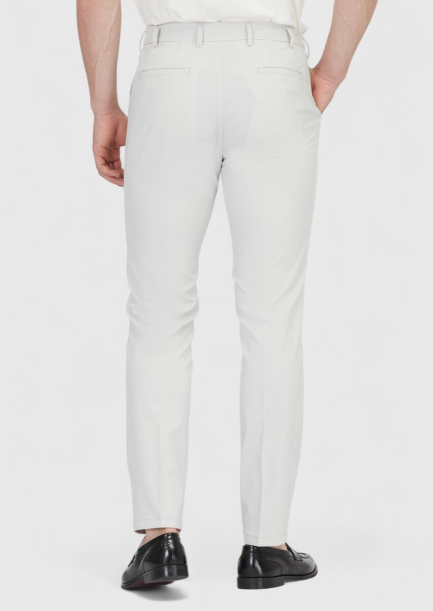 Light Grey Weaving Jogging Fit Casual Trousers - 4