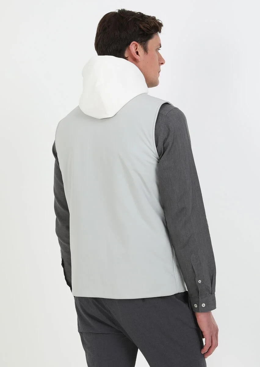Light Grey Weaving Puffer Vest - 6
