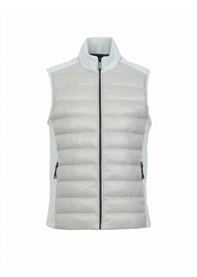 Light Grey Weaving Puffer Vest - 6