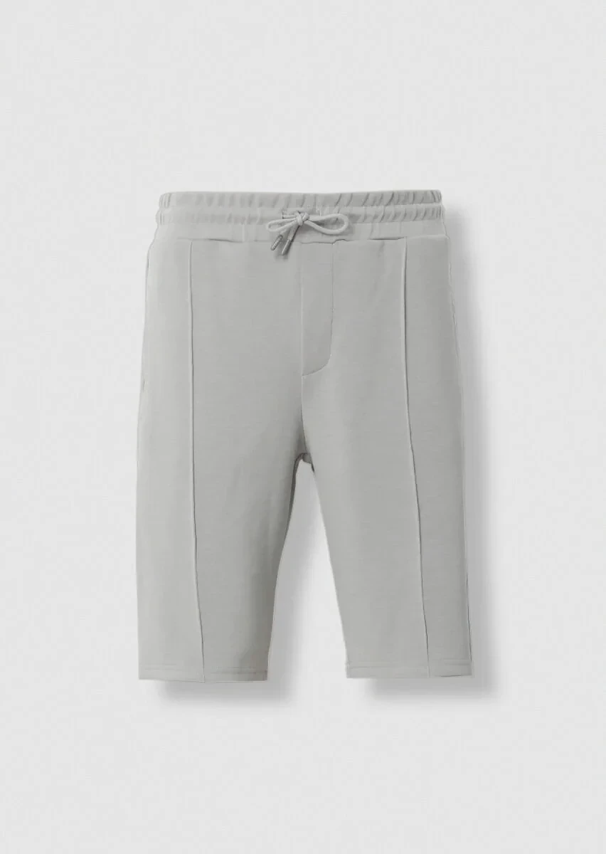 Light Grey Weaving Regular Fit Sport Bermuda - 5