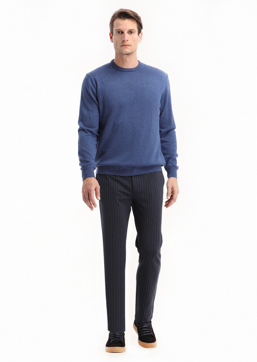 Light Indigo Knitwear Sweatshirt - 1