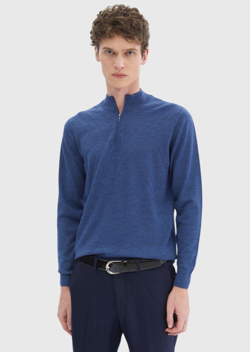 Light Indigo Knitwear Sweatshirt - 3