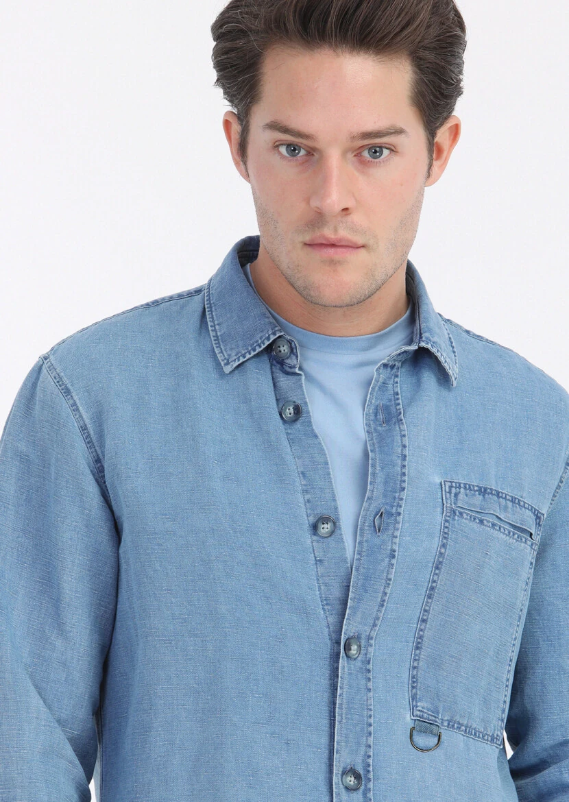 Light Indigo Overshirt - 4