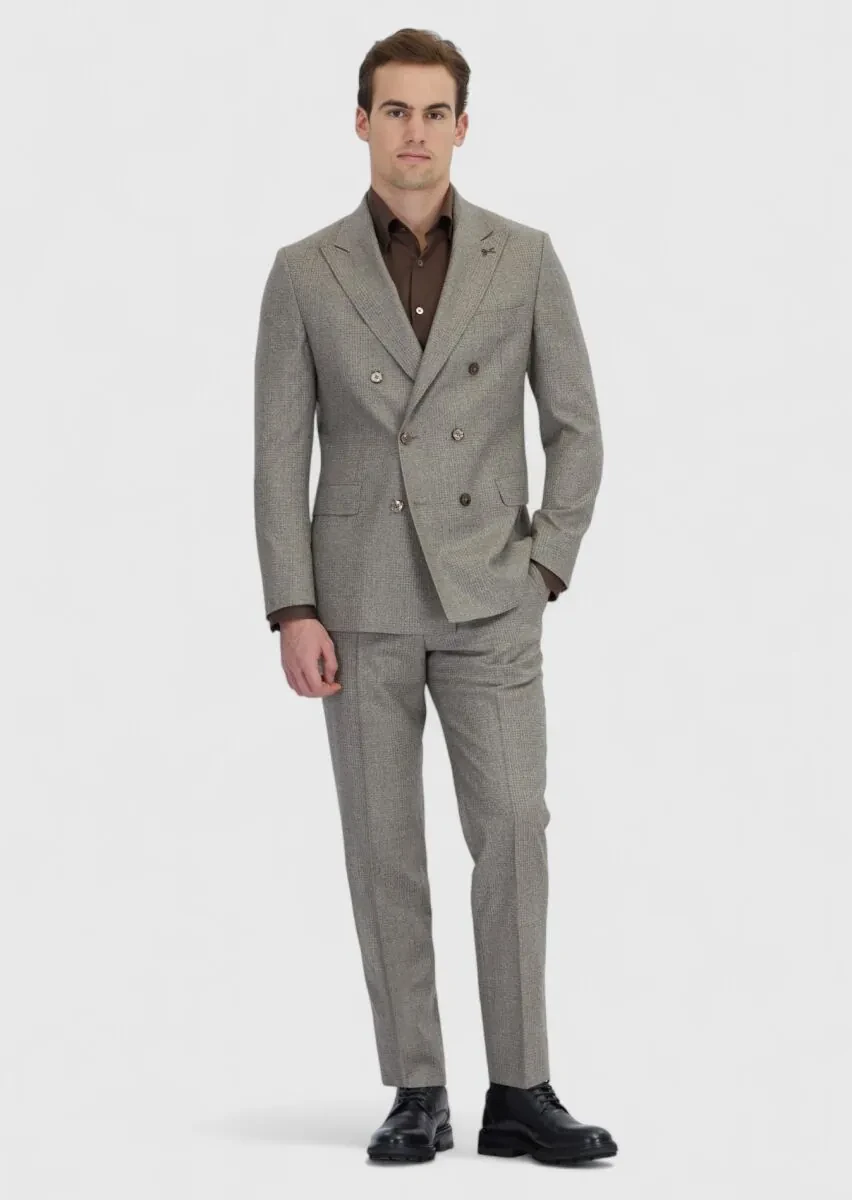 Light Mink Micro Zeroweight Slim Fit 100% Wool Suit - 2