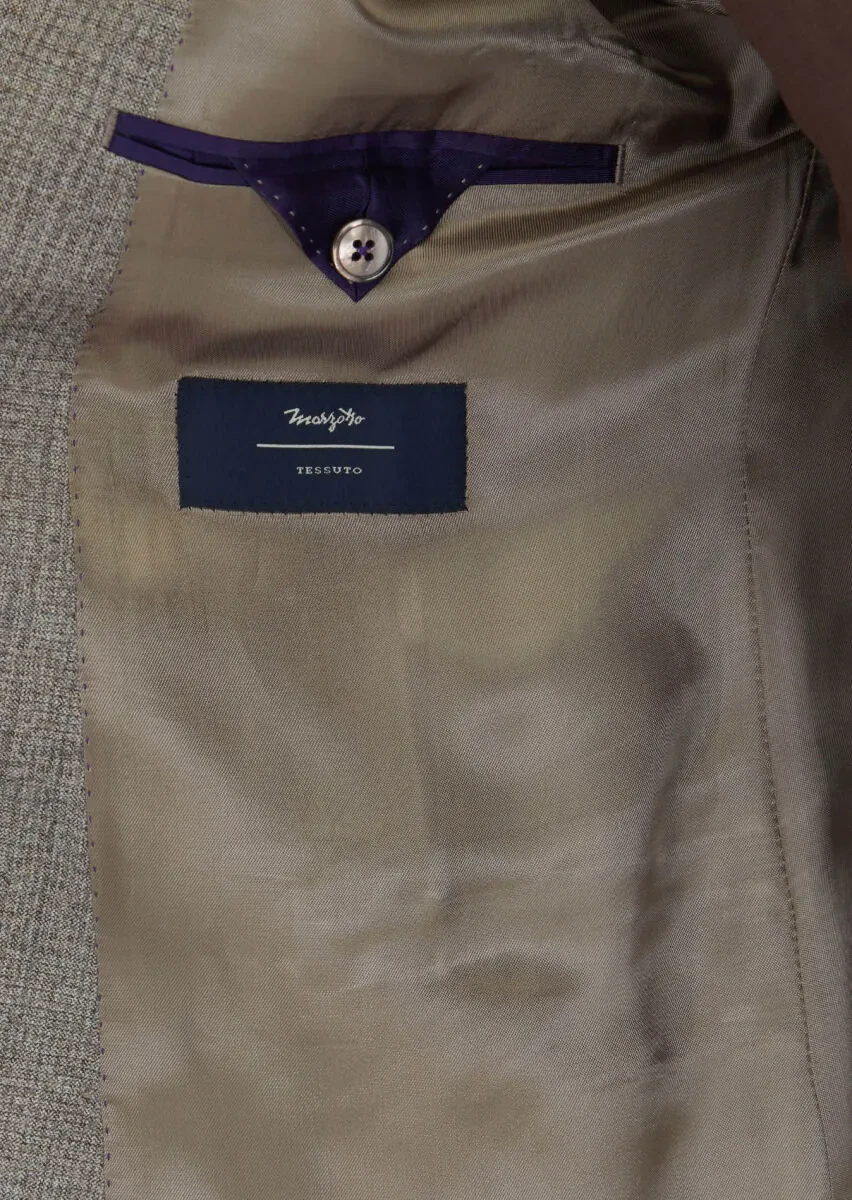 Light Mink Micro Zeroweight Slim Fit 100% Wool Suit - 7