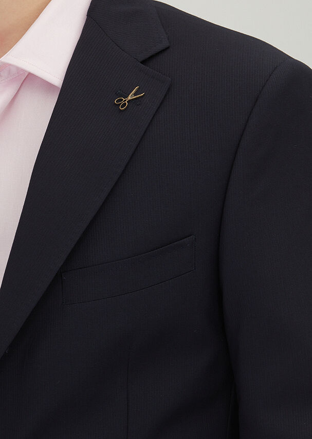 Light Navy Blue Printed Zeroweight Slim Fit Wool Blended Suit - 3