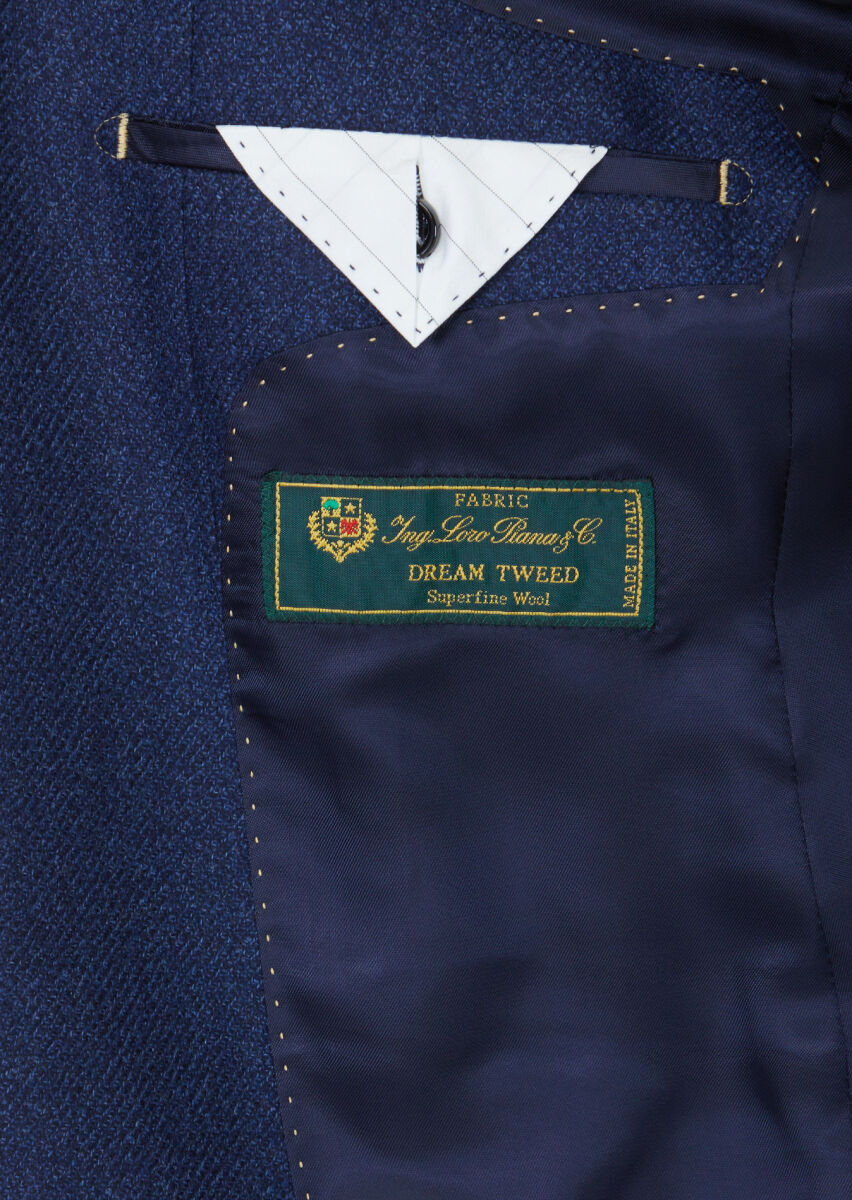 Light Navy Blue Regular Fit Silk Blended Jacket - 5