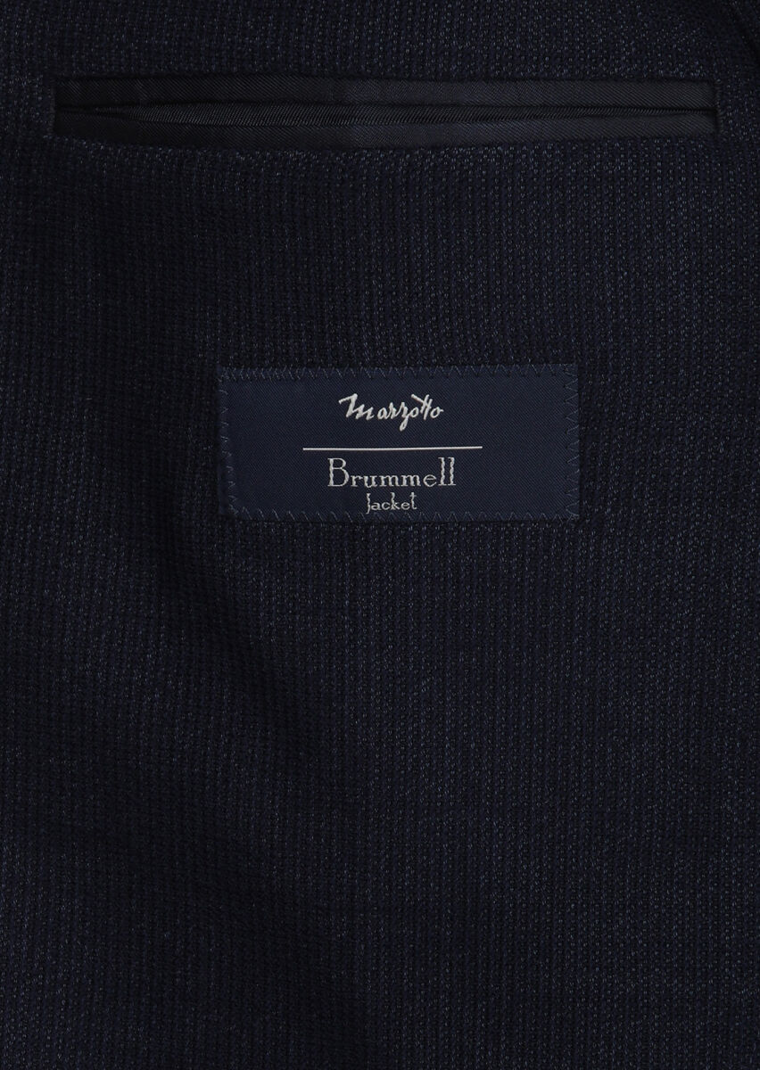 Light Navy Blue Shirt Shoulder Slim Fit Wool Blended Jacket - 9