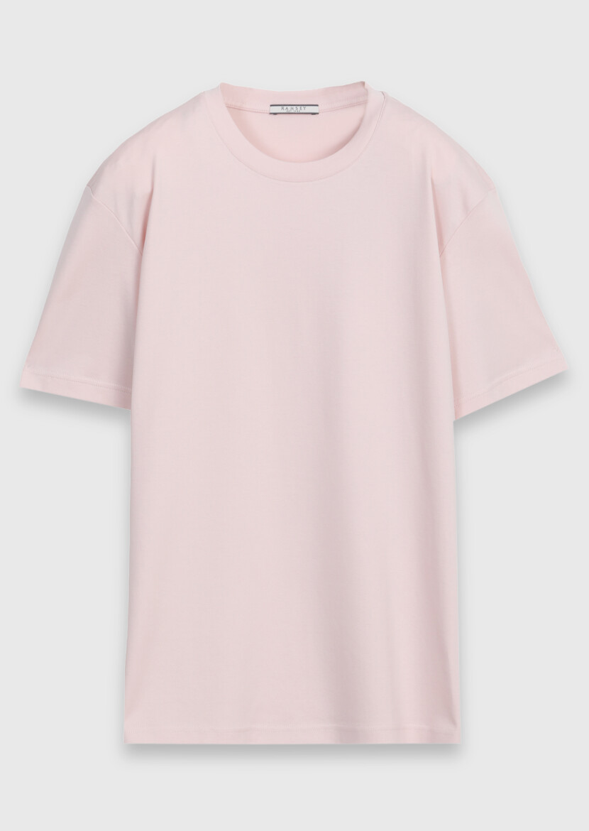 Light Pink Plain 100% Cotton T-Shirt - 6