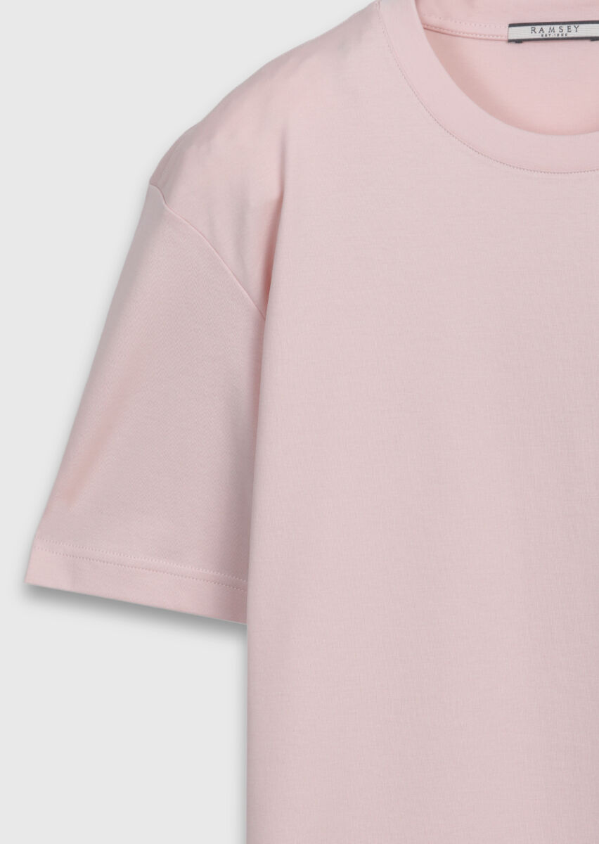 Light Pink Plain 100% Cotton T-Shirt - 7