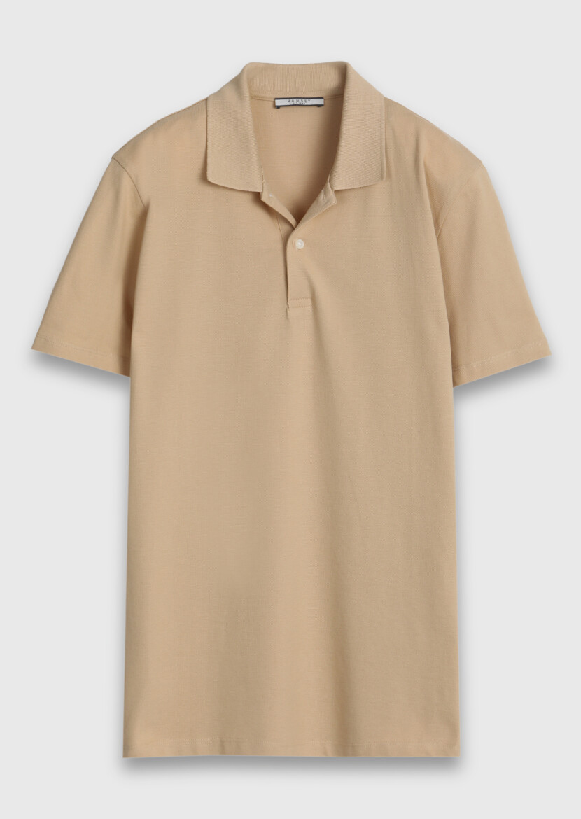 Light Yellow Plain 100% Cotton T-Shirt - 6