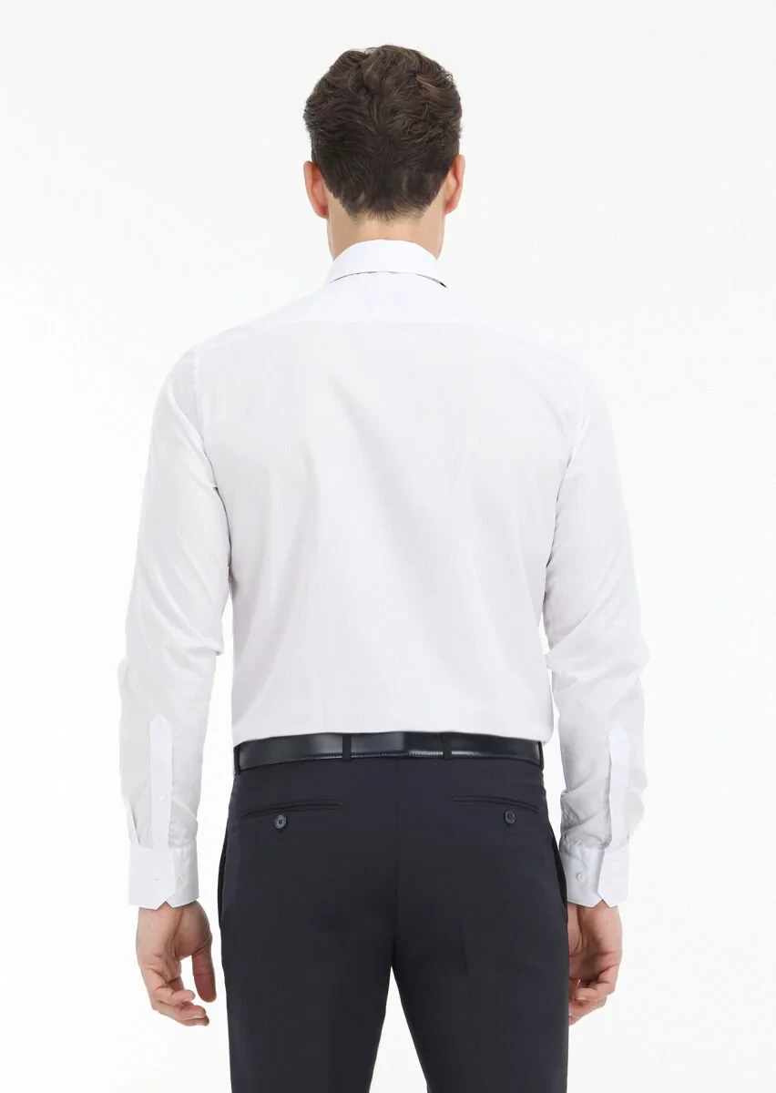 Lila Mikro Regular Fit Dokuma Klasik %100 Pamuk Gömlek - 4