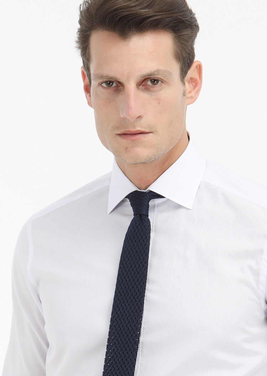 Lila Mikro Regular Fit Uzun Dokuma Klasik %100 Pamuk Gömlek - 3