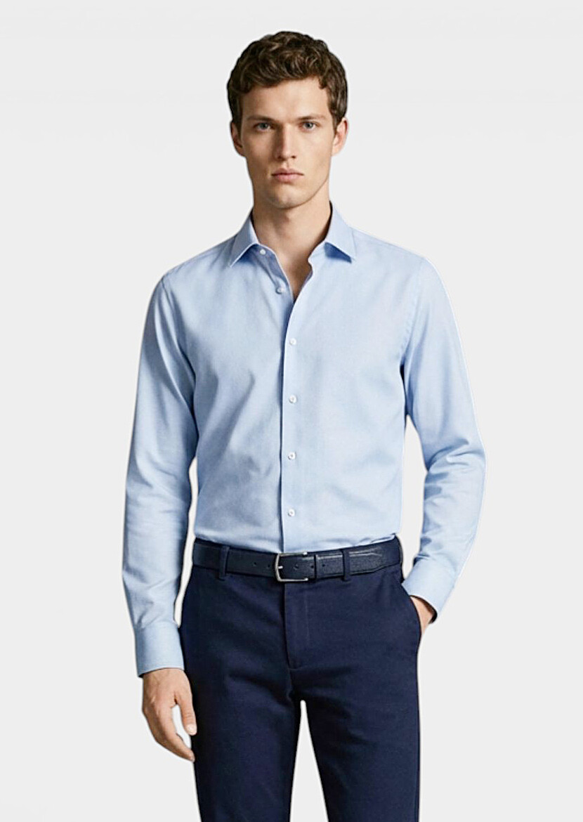 Mavi Baskılı Casual Fit Casual Gömlek - RAMSEY