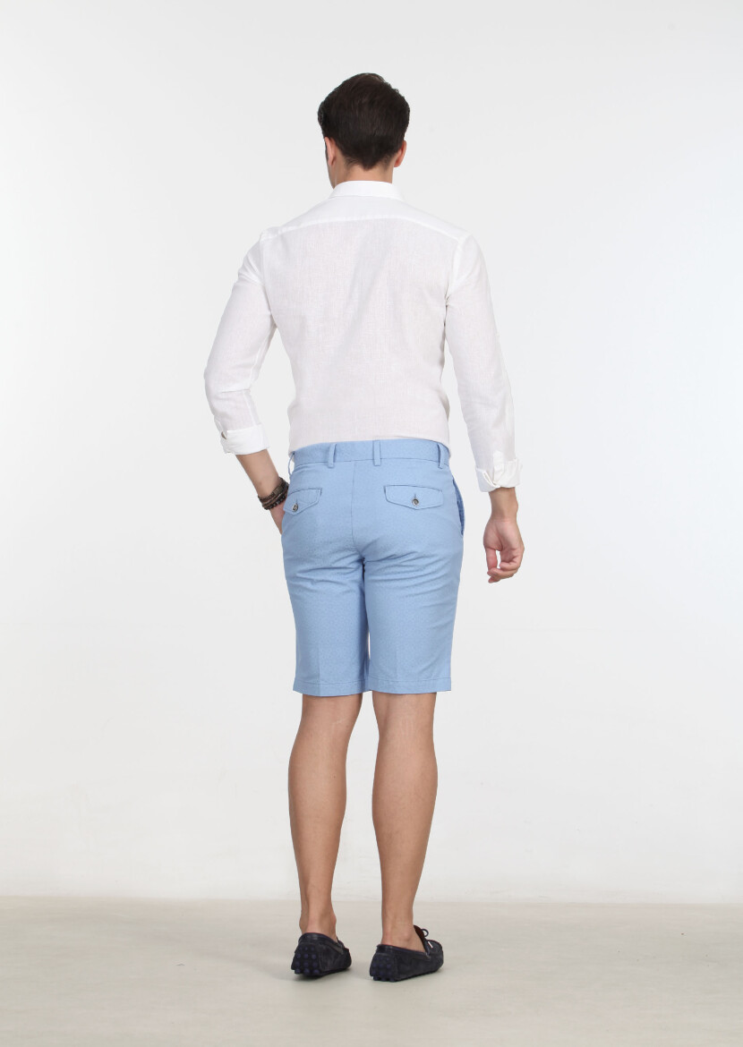 Mavi Baskılı Dokuma Regular Fit Casual Pamuk Karışımlı Bermuda - 4