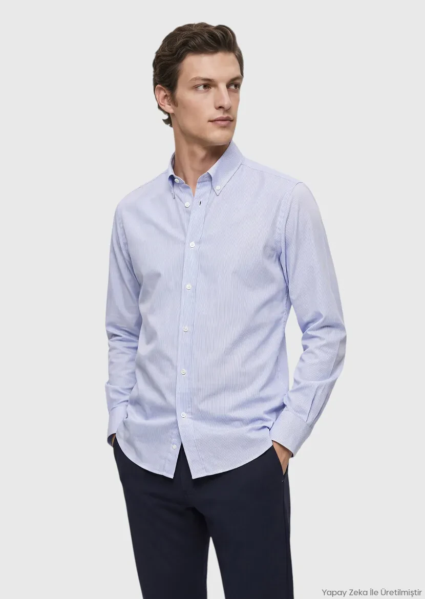 Mavi Casual Fit Uzun Dokuma Casual %100 Pamuk Gömlek 