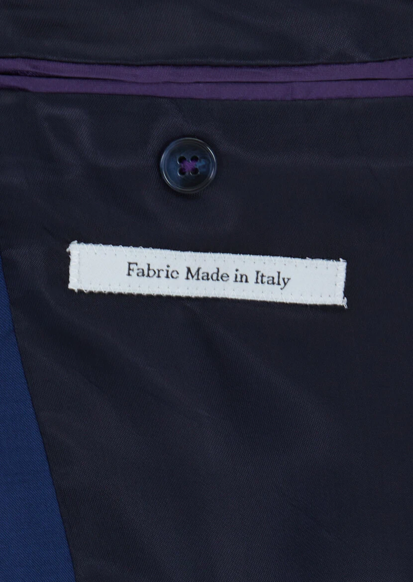 Mavi Çizgili Zeroweight Slim Fit Yün Karışımlı Takım Elbise - 5