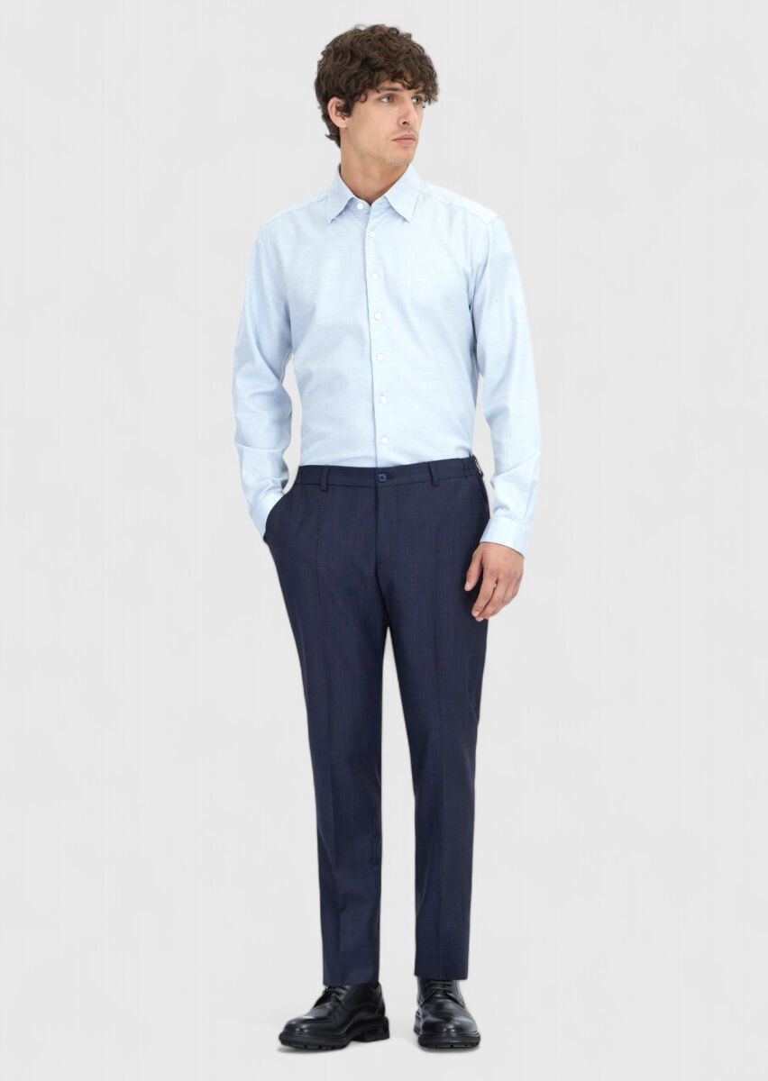 Mavi Desenli Casual Fit Dokuma Casual %100 Pamuk Gömlek - 2