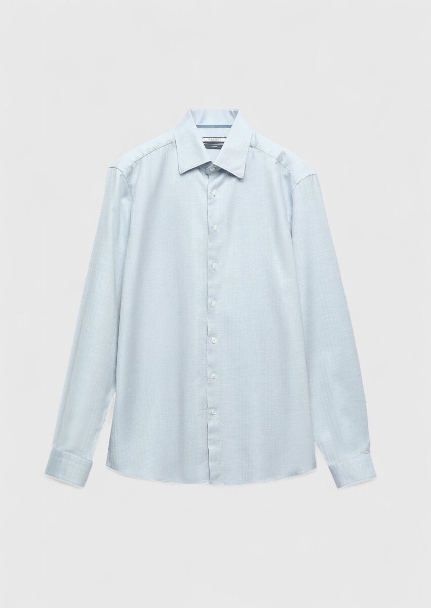 Mavi Desenli Casual Fit Dokuma Casual %100 Pamuk Gömlek - 7