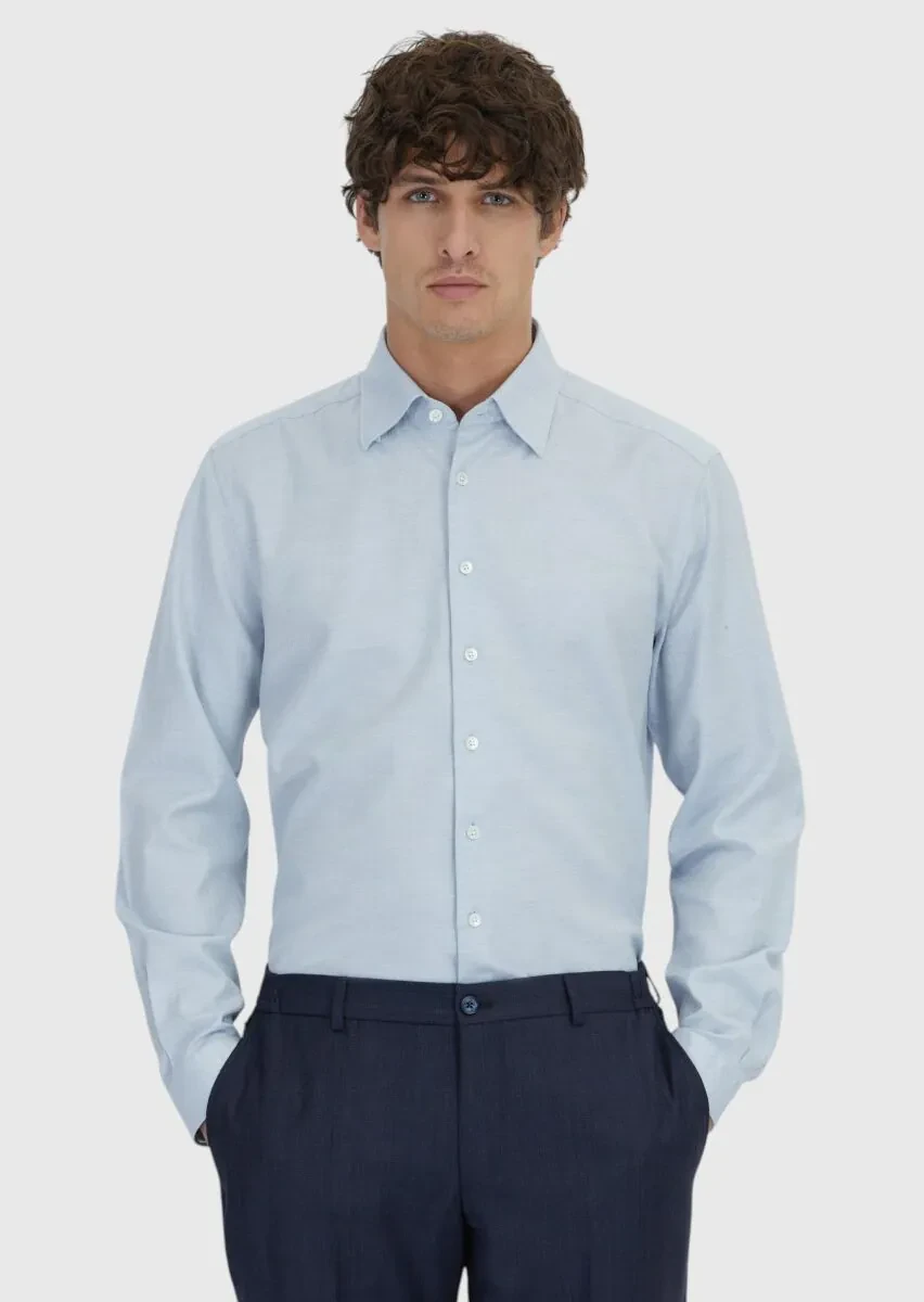 Mavi Desenli Casual Fit Dokuma Casual %100 Pamuk Gömlek - 1