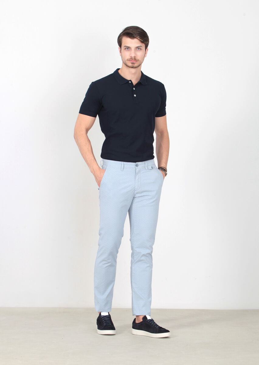Mavi Desenli Dokuma Regular Fit Casual Pamuk Karışımlı Pantolon - 2