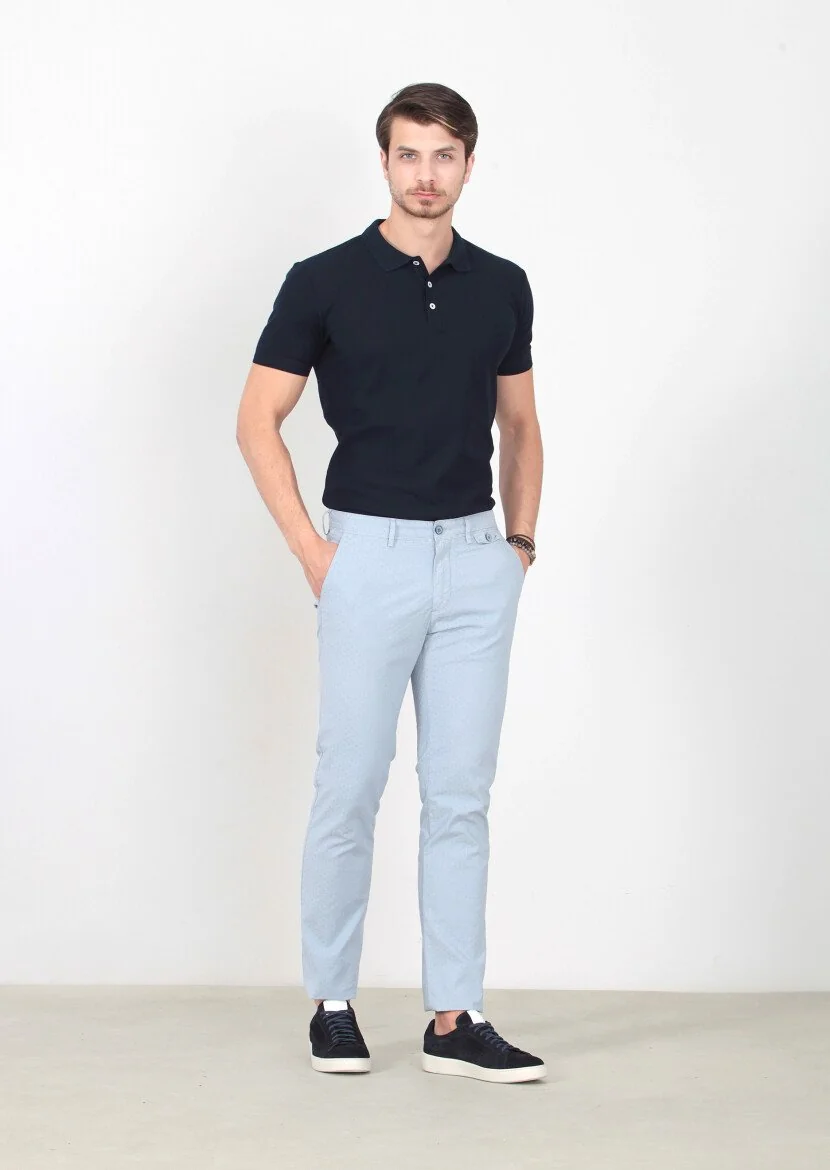 Mavi Desenli Dokuma Regular Fit Casual Pamuk Karışımlı Pantolon - 2