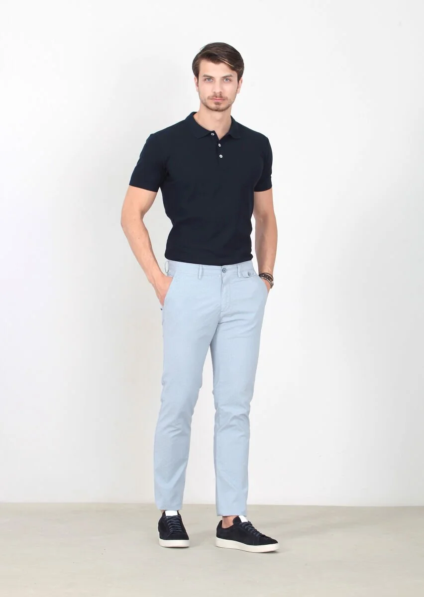Mavi Desenli Dokuma Regular Fit Casual Pamuk Karışımlı Pantolon - 2