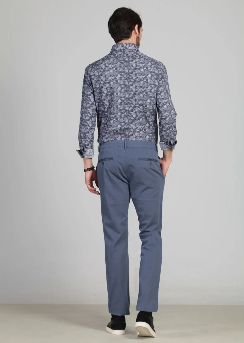 Mavi Desenli Dokuma Regular Fit Casual Pamuk Karışımlı Pantolon - 5