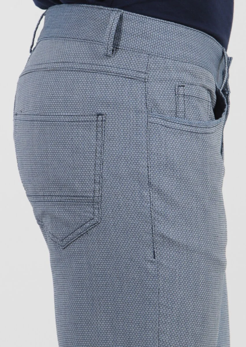 Mavi Desenli Dokuma Slim Fit Casual Pamuk Karışımlı Pantolon - 3