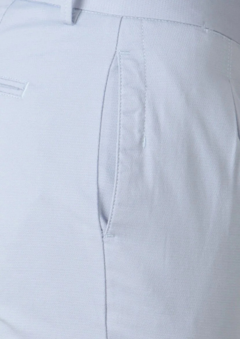 Mavi Düz Dokuma Slim Fit Casual Pamuk Karışımlı Pantolon - 3