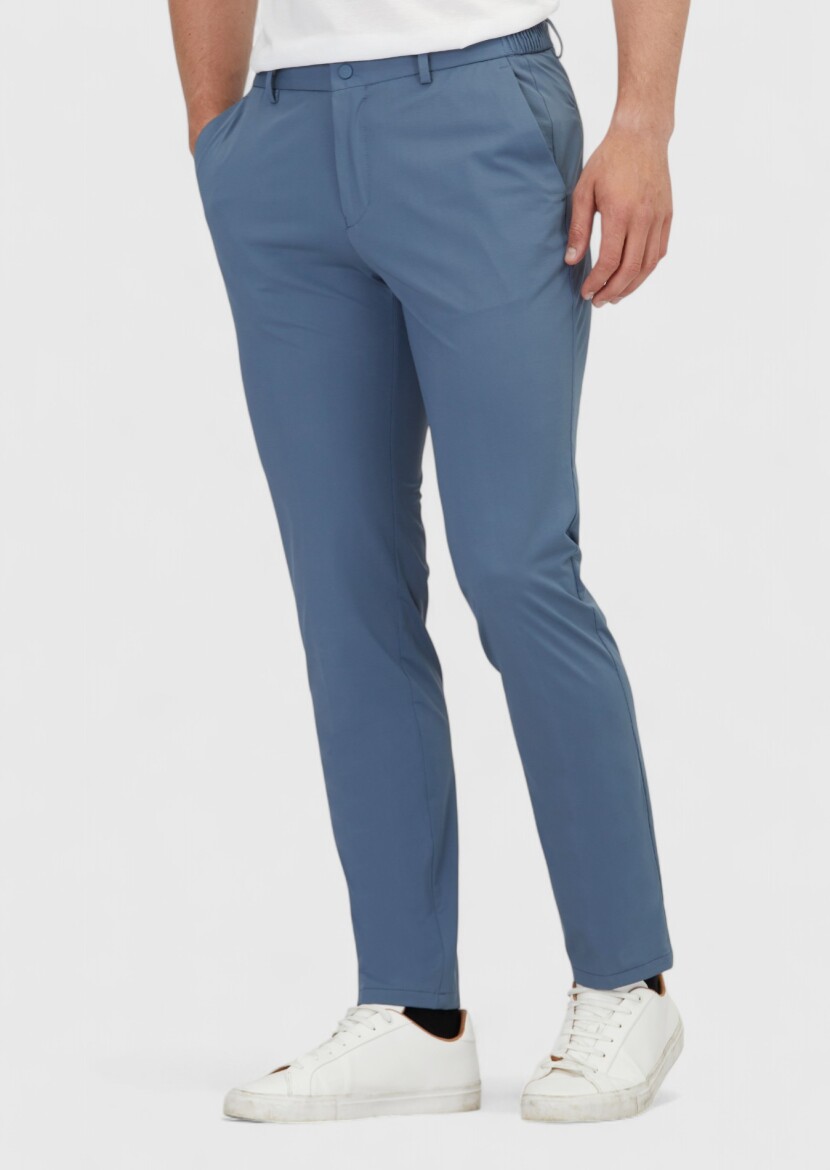 Mavi Düz Örme Jogging Fit Casual Pantolon - RAMSEY